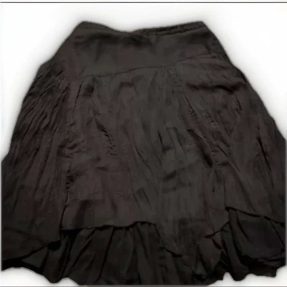 Sunny Leigh Women's Fit & Flare Lined Skirt Size 12 Brown Handkerchief Hem - Picture 7 of 8